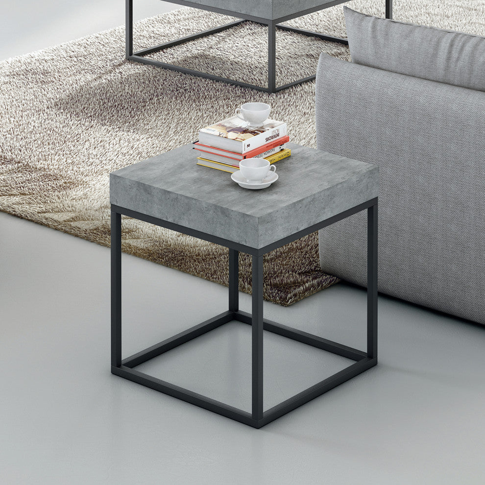 Modern Metal And Concrete Look Side Table