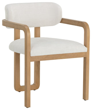 Madrone Dining Armchair, Rustic Oak, Heather Ivory Tweed