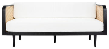 Safavieh Couture Helena French Cane Daybed, Black/Natural
