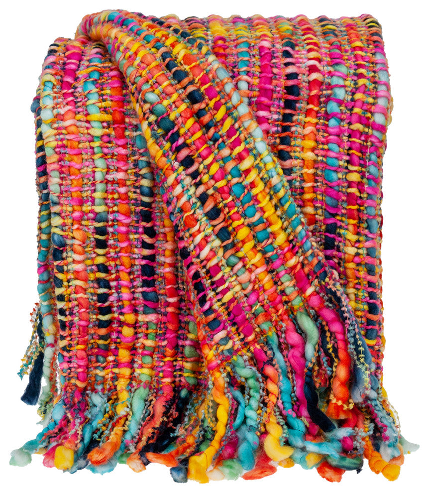 Parkland Collection Transitional Multi 53 x 60 HANDLOOM Throw Blanket
