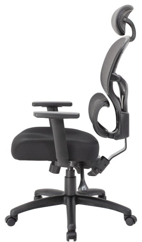 Modern Office Chair, Ergonomic Design With Adjustable Arms & Head Back, Black