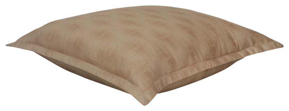 Delara 100% Organic Cotton 2 Inch Flange Euro Sham Set of 2, 26"X26", Brown