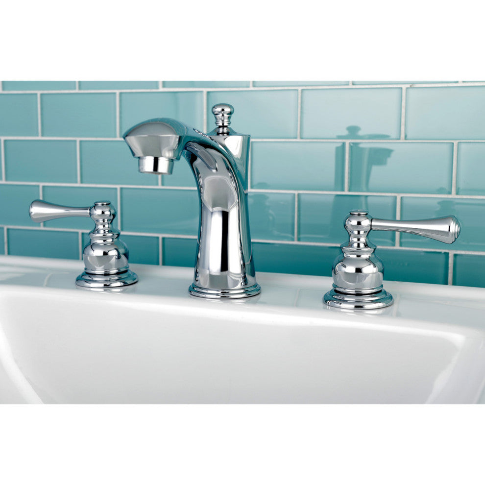 Kingston Brass Widespread Bathroom Faucet With Retail Pop-Up, Polished Chrome