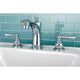 Kingston Brass Widespread Bathroom Faucet With Retail Pop-Up, Polished Chrome