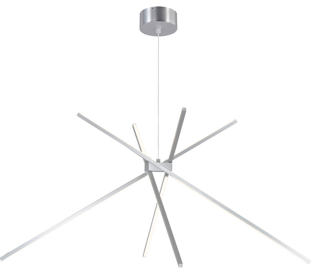 ET2 E41443 Alumilux Aster 45"W LED Abstract Sputnik Chandelier - Satin Aluminum