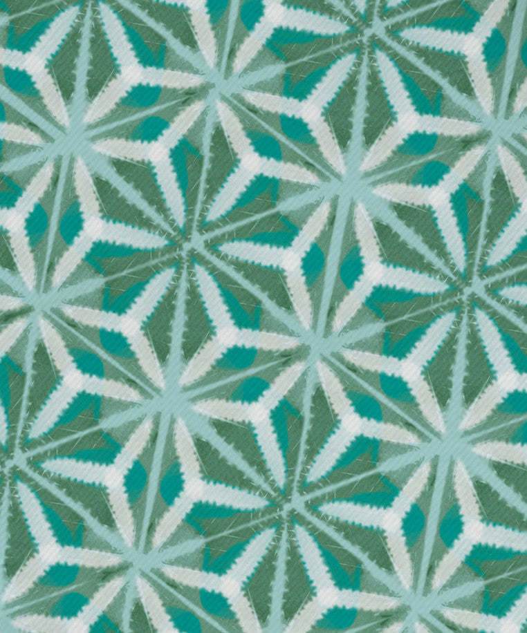 Water Mosaic, Geometric Print Napkin, Set of 4, Aqua