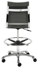 Axel Adjustable Height Drafting Stool, Gray With Aluminum Base