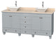 Wyndham WCV800072DOYIVD2WMXX Acclaim Two Ivory Marble Top Sink Vanity in Oyster