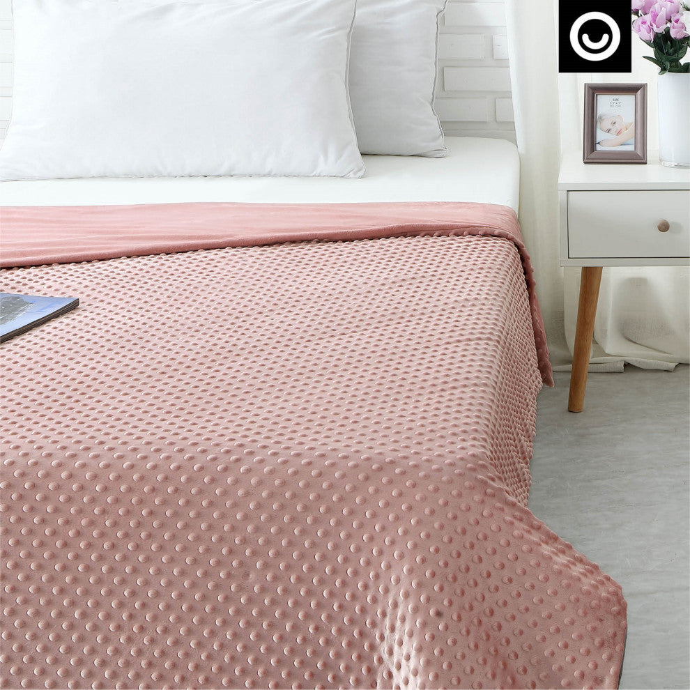 Cozy Tyme Kofi Weighted Blanket, Blush, 72"x80", 25LB