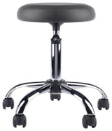 Clyde Adjustable Cushion Seat Swivel Stool, Charcoal and Chrome