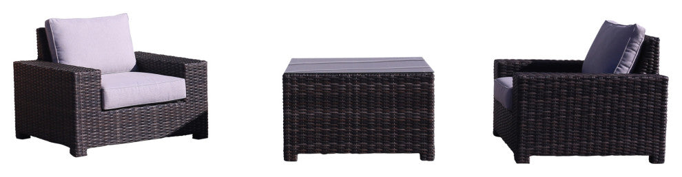 Courtyard Casual St Lucia 3-Piece Square Corner Chat Set
