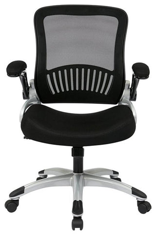 Screen Back and Bonded Leather Seat Managers Chair in Black