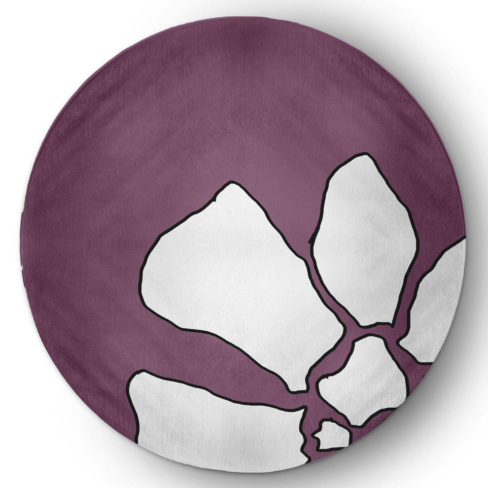 Petal Lines Spring Chenille Rug, Purple, 5' Round