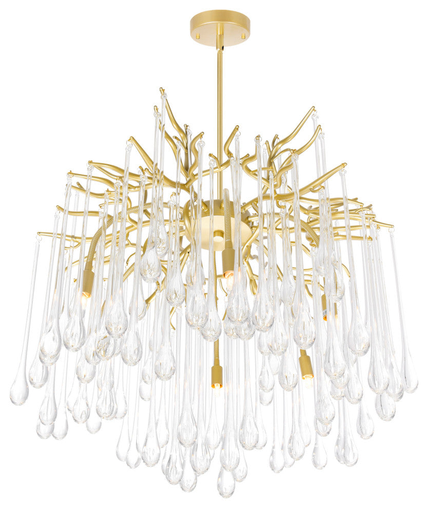Anita 6 Light Chandelier With Gold Leaf Finish