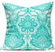 Pineapple Damask Pillow, Aqua