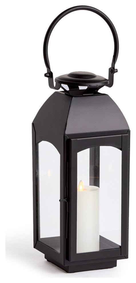 Antoinne Outdoor Lantern, Small, Black, 6.5x6.5x15.75