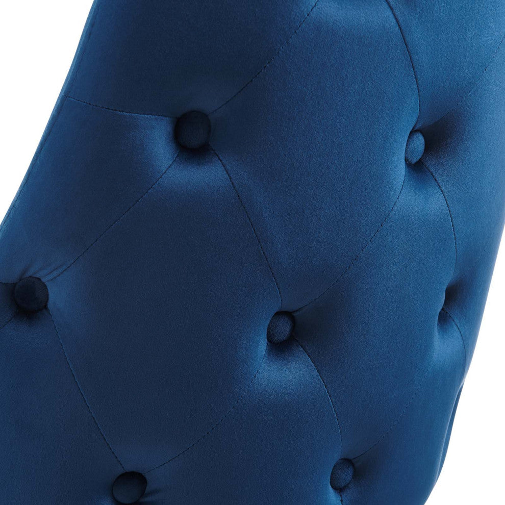 Tufted Side Dining Chair, Velvet, Blue Navy, Modern, Cafe Bistro Restaurant