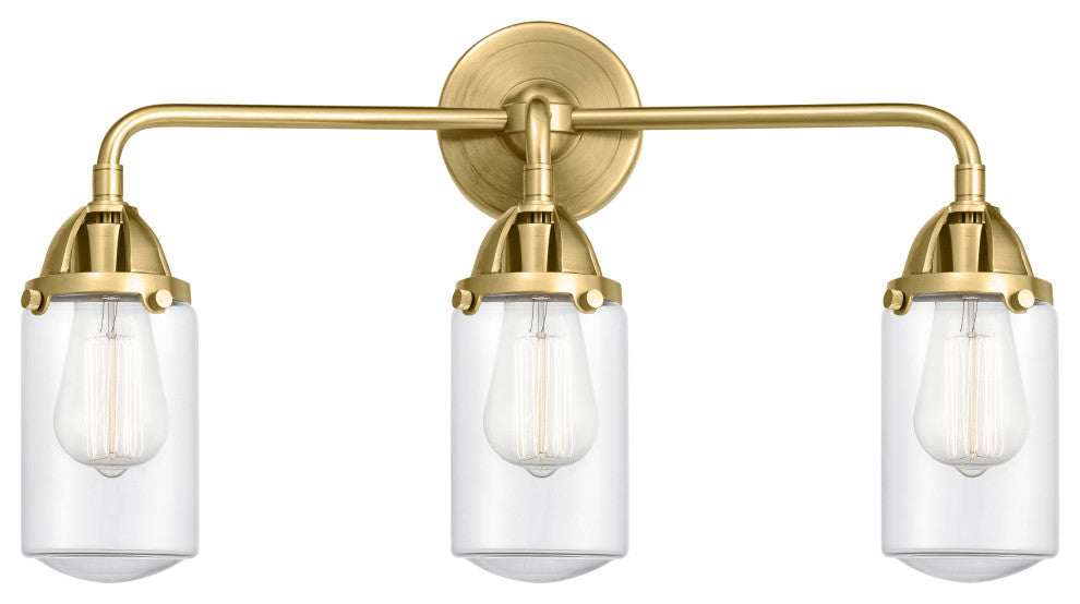 Innovations 288-3W-SG-G312 Dover 3 Light 22.5" Vanity Light, Satin Gold
