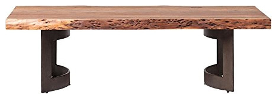 Industrial Bent Coffee Table Smoked - Brown