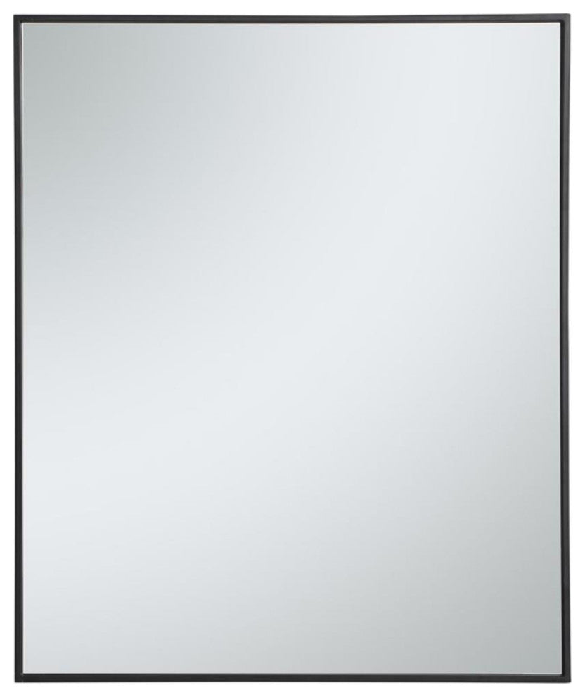 Elegant Decor Eternity 36" x 30" Contemporary Metal Frame Mirror in Black