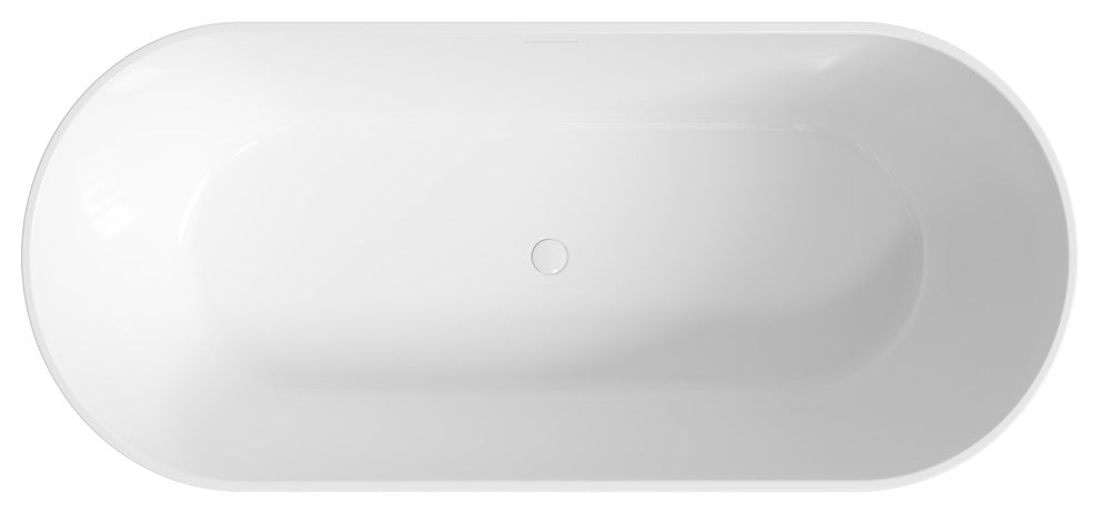Perlato Andorra Freestanding Soaking Tub, White, 71"
