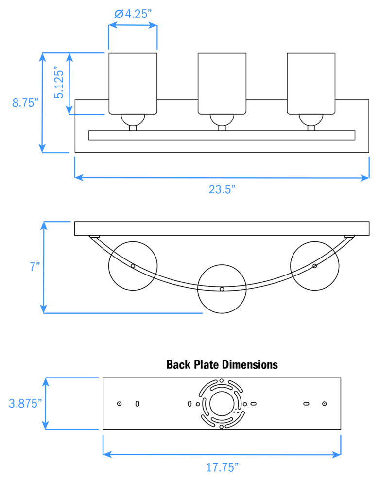Nuk3y Modern Bathroom Vanity Light Fixture, Satin Nickel, 3 Lights