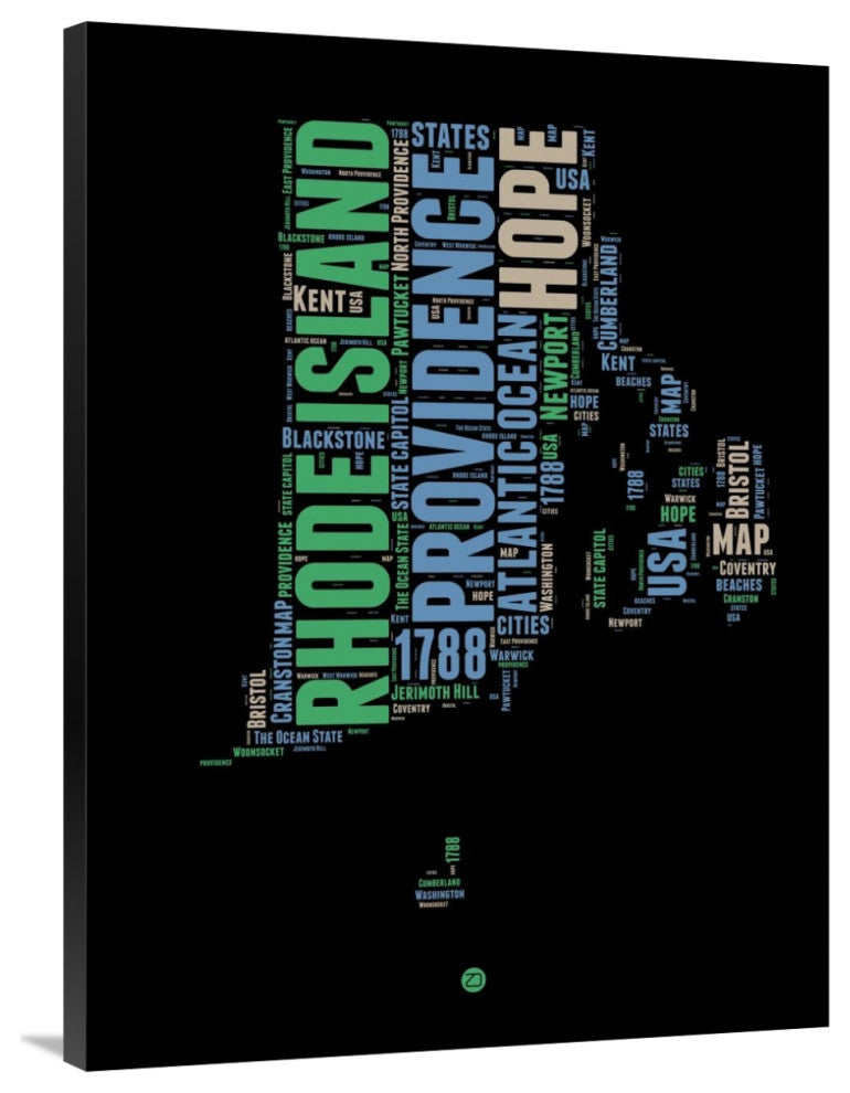 "Rhode Island Word Cloud 2" Fine Art Print