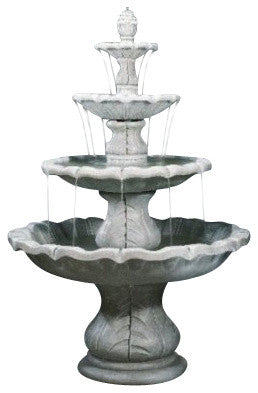 Classical Four Tier Finial Fountain, Aged Iron