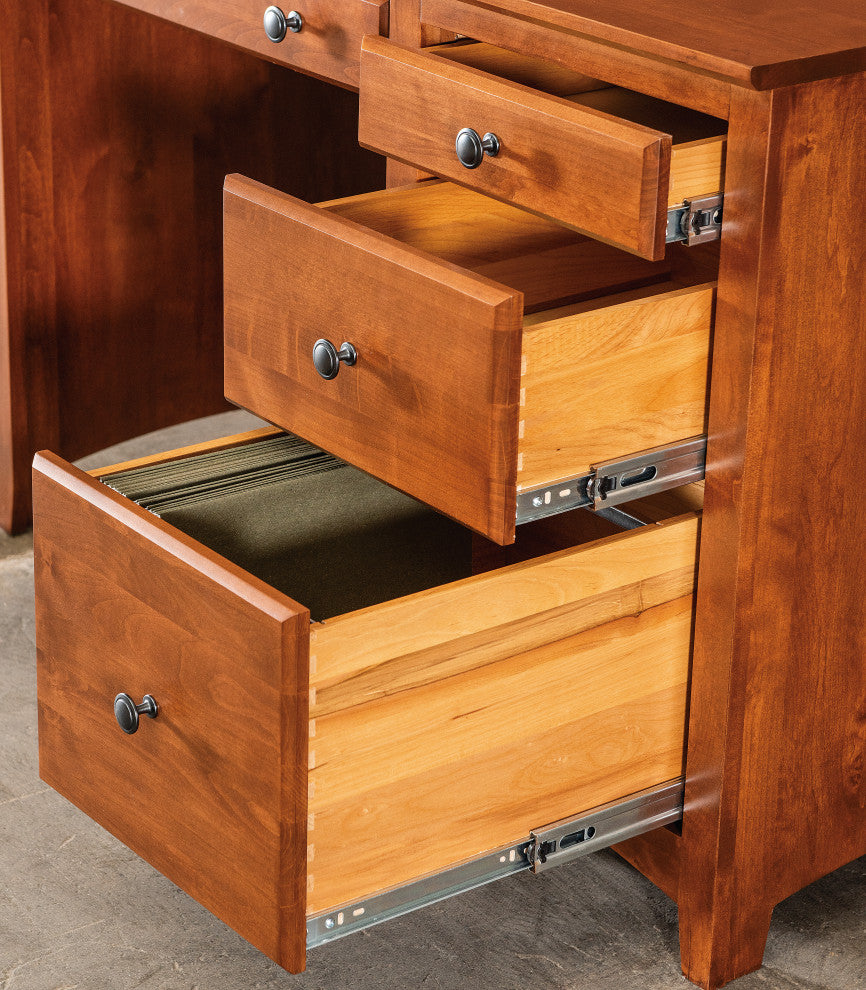 4 Drawer Desk, Warm Cherry