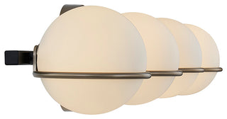 Fusion-Centric 4-Light Bath Bar Matte Black/Brass Finish Opal Glass