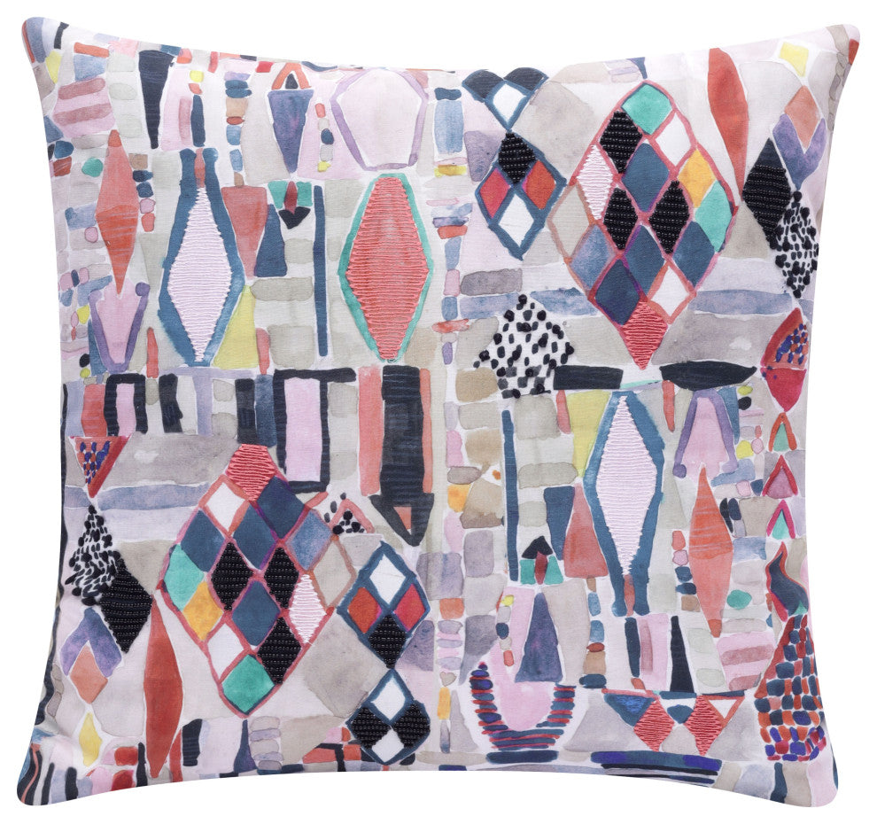 Stacy Garcia Handmade Throw Pillow, Multicolored, 20"x20"