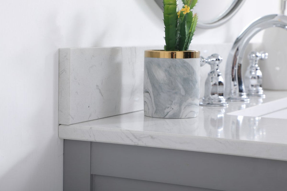 Skylar 36" Single Bathroom Vanity, Gray, With Backsplash