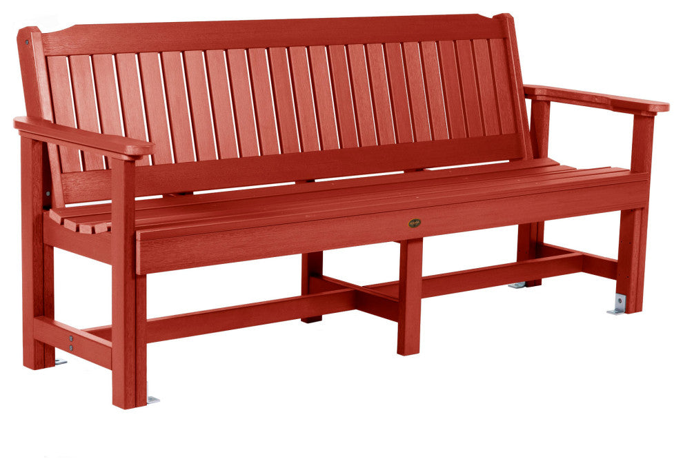 The Sequoia Professional Commercial Grade Exeter 6' Garden Bench, Rustic Red