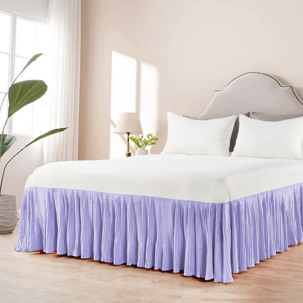 18" Pleated Bed Skirt, Lavender Fog, King
