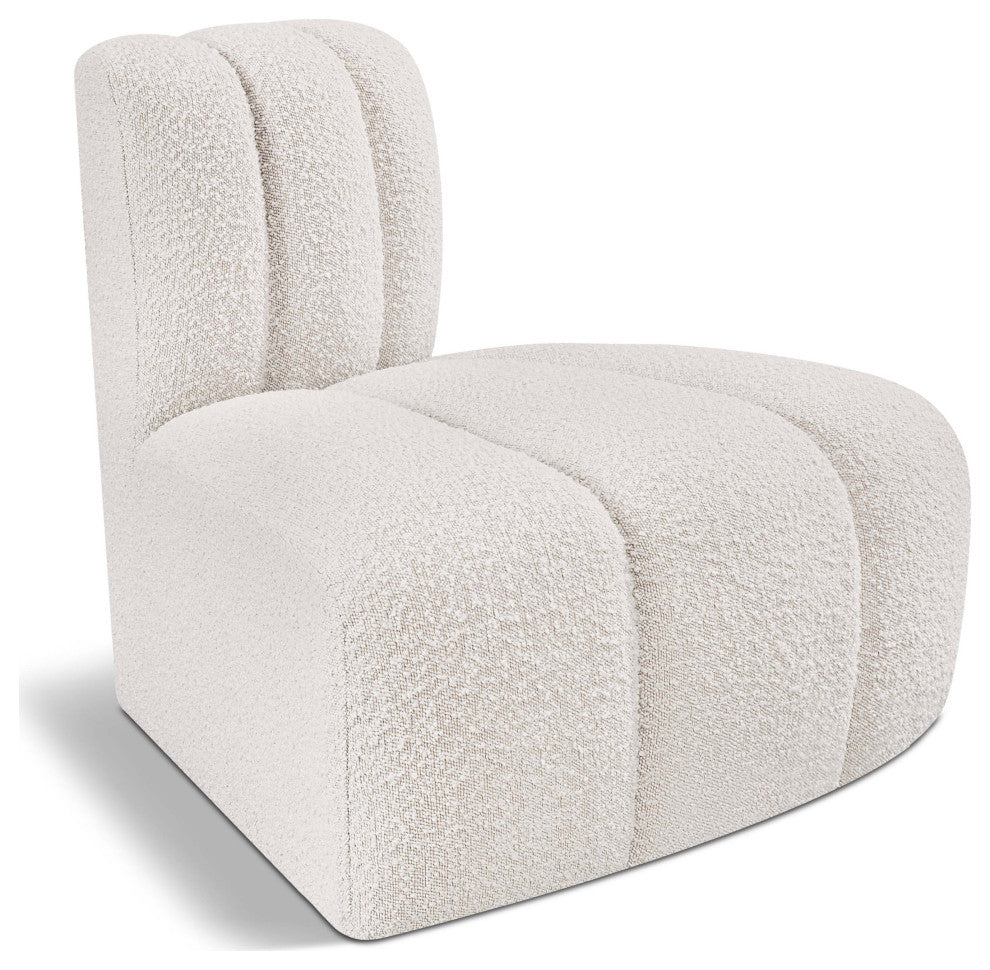 Arc Upholstered Modular Component, Cream, 1-Piece: Reverse Corner, Boucle Fabric
