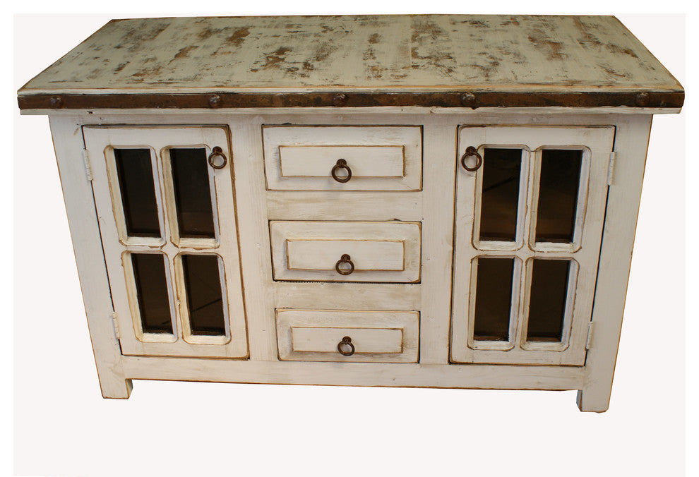 San Marcial Rustic Reclaimed Wood Bathroom Vanity, 48"x22"x36"