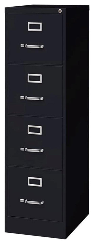Scranton & Co 22" 4-Drawer Metal Letter Width Vertical File Cabinet in Black