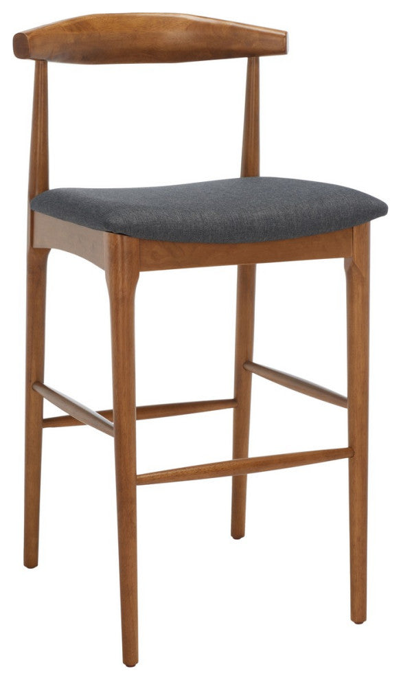Safavieh Lionel Retro Barstool, Walnut/Dark Grey
