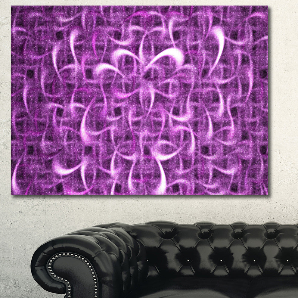 Purple Watercolor Fractal Pattern, Abstract Art on Canvas, 40x30