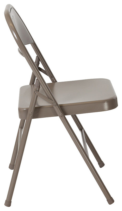 2 Pack HERCULES Series Double Braced Metal Folding Chair, Gray