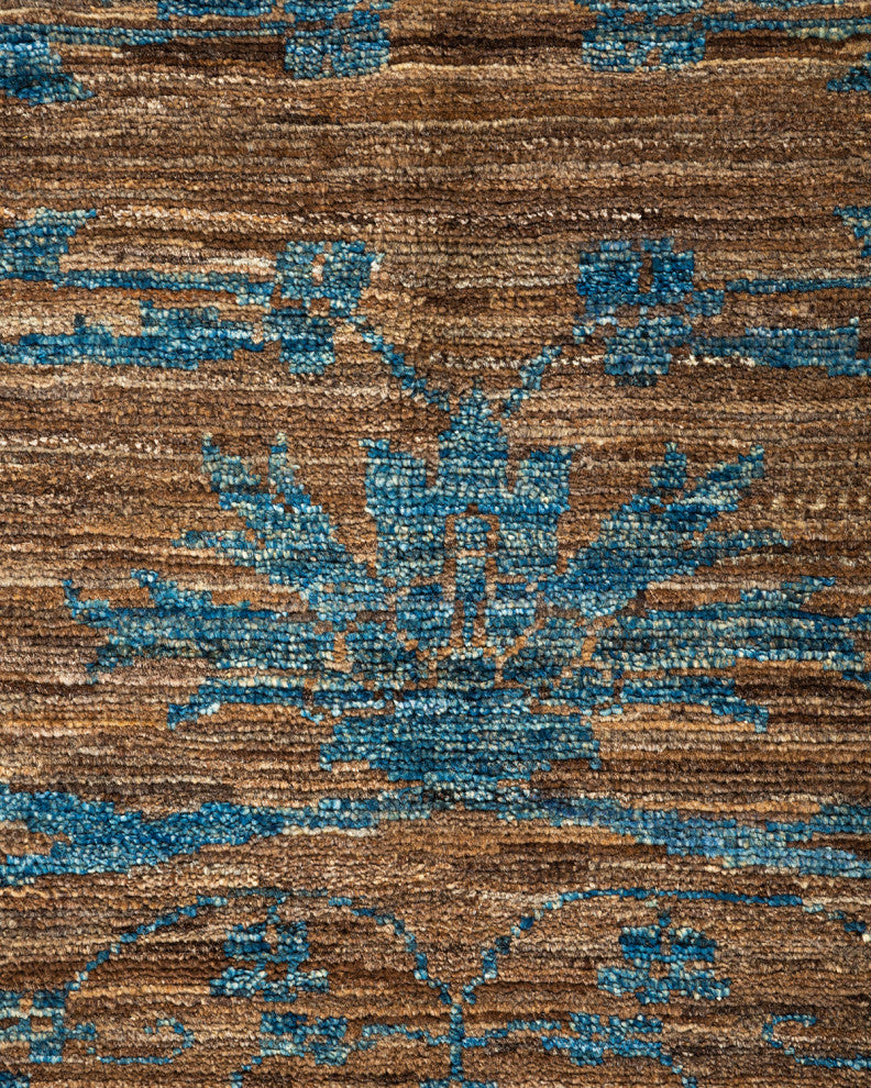 Eclectic, One-of-a-Kind Hand-Knotted Area Rug Brown, 7'10"x9'9"