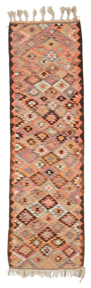 Vintage Turkish Kilim Runner 3' 1" x 10' 1", 37 in. x 121 in.
