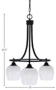 Paramount Downlight 3-Light Chandelier, Matte Black, 6" White Marble Glass