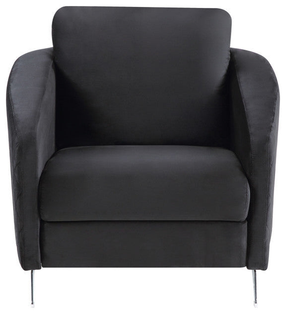 Sofia Velvet Modern Chic Accent Armchair, Black