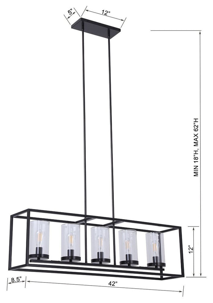 Linea di Liara Verona Box Frame Chandelier, Dark Bronze