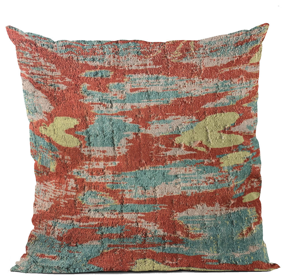 Plutus Multi-Color Velvet iKat Luxury Throw Pillow, 20"x36"
