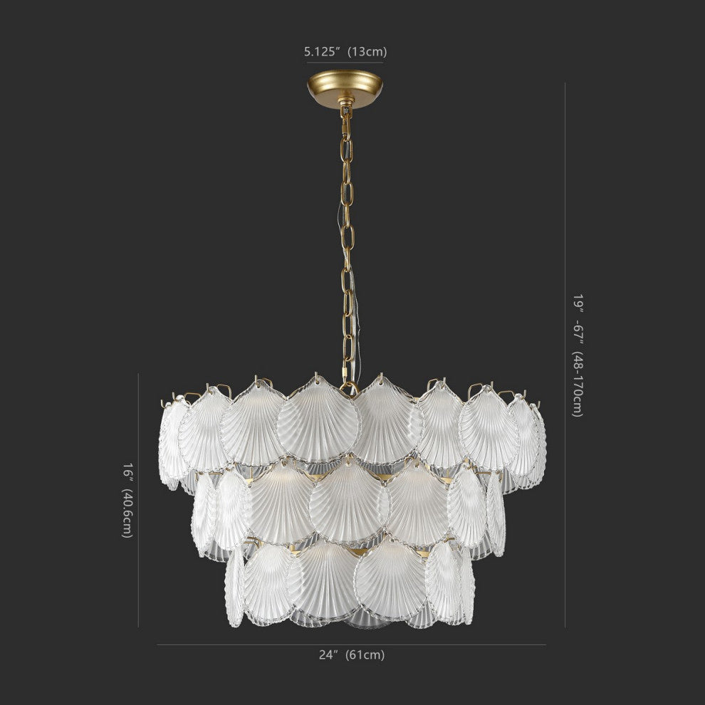 Safavieh Couture Gutierrez 3 Tier Glass Chandelier Gold