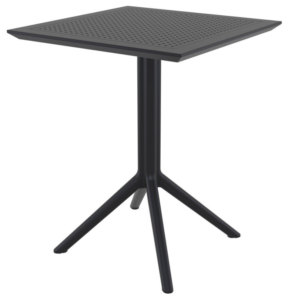 Lucy Outdoor Bistro 3-Piece Set With 24" Table Top Black
