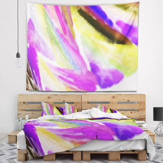 Purple Vibrant Brushstrokes Abstract Wall Tapestry, 80"x68"