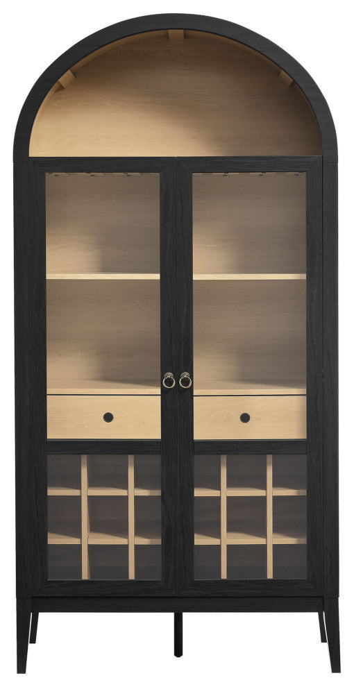Nolan Arched Bar Cabinet, Black